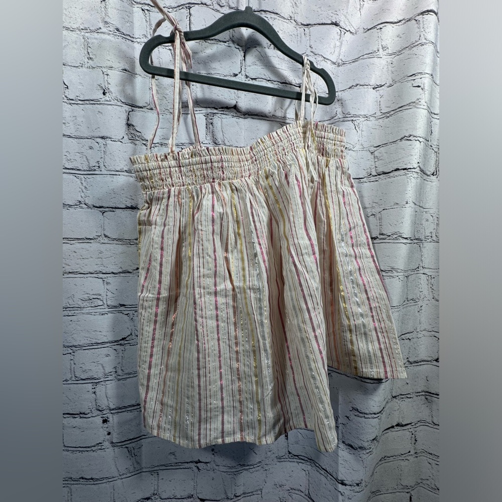 Loft Peasant Top With Metallic Details